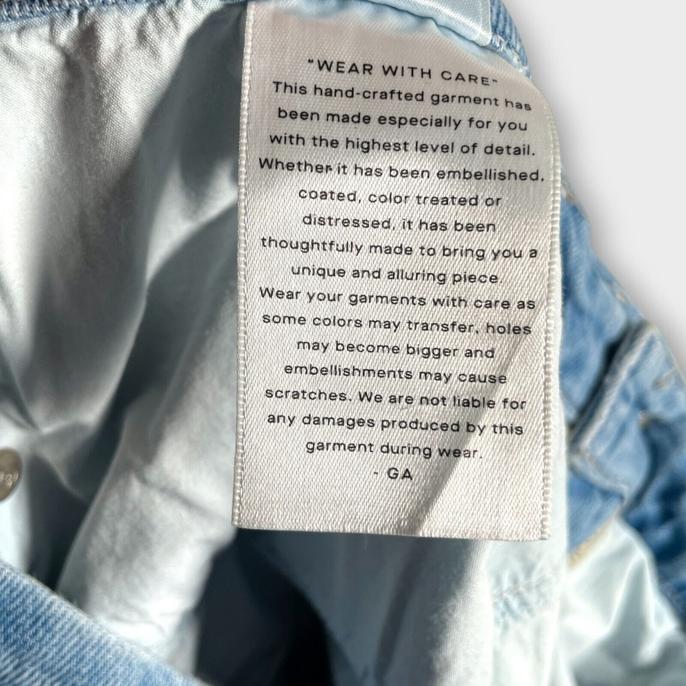 Good American INDIGO129 Jeans Women's 18 Good Classic Raw Hem Ripped Denim NWT - Picture 10 of 12